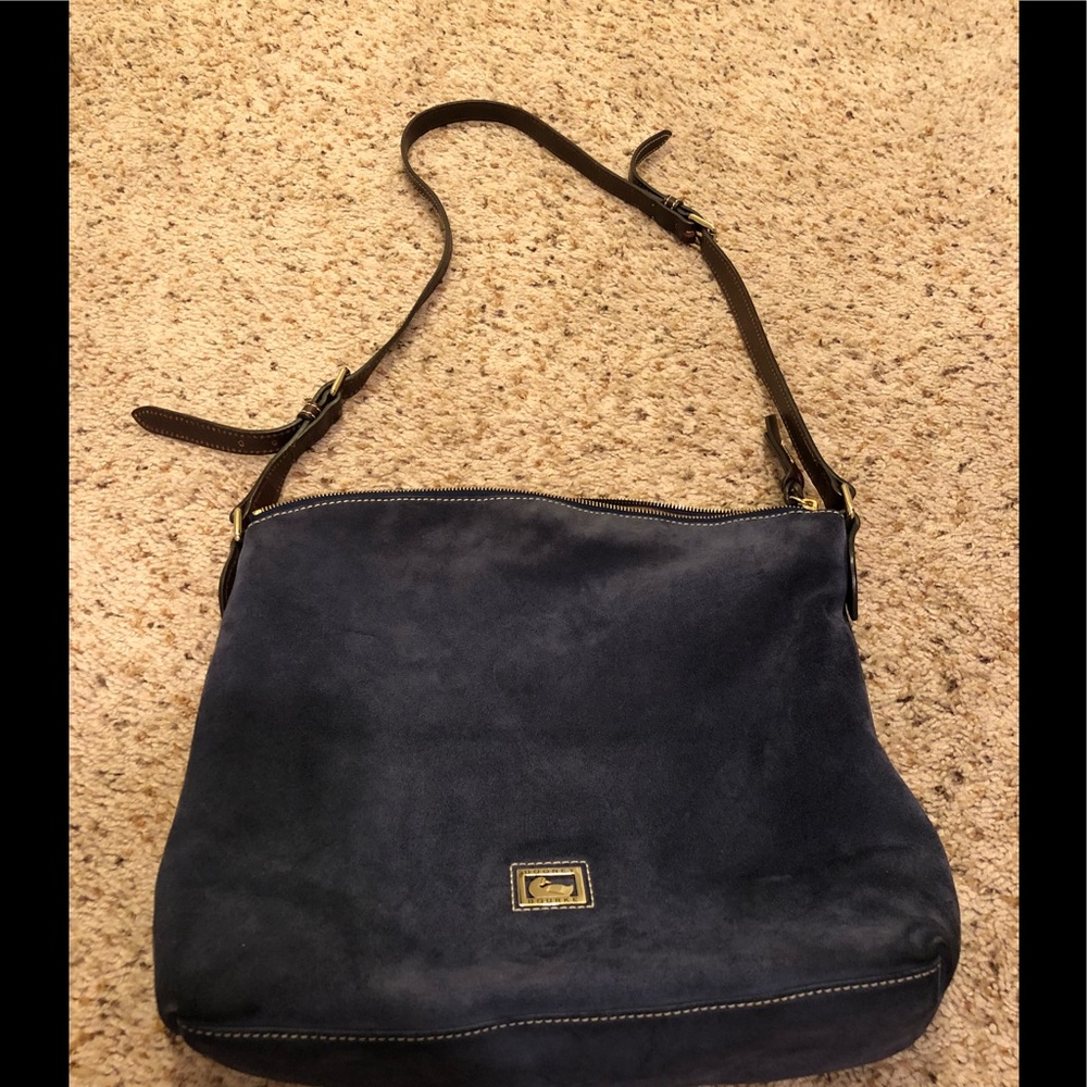 Dooney and Bourke Navy Blue Suede Large Purse